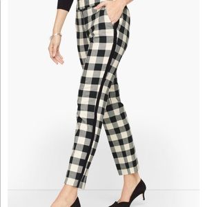 Talbots Black and White Checkered Ankle Pants